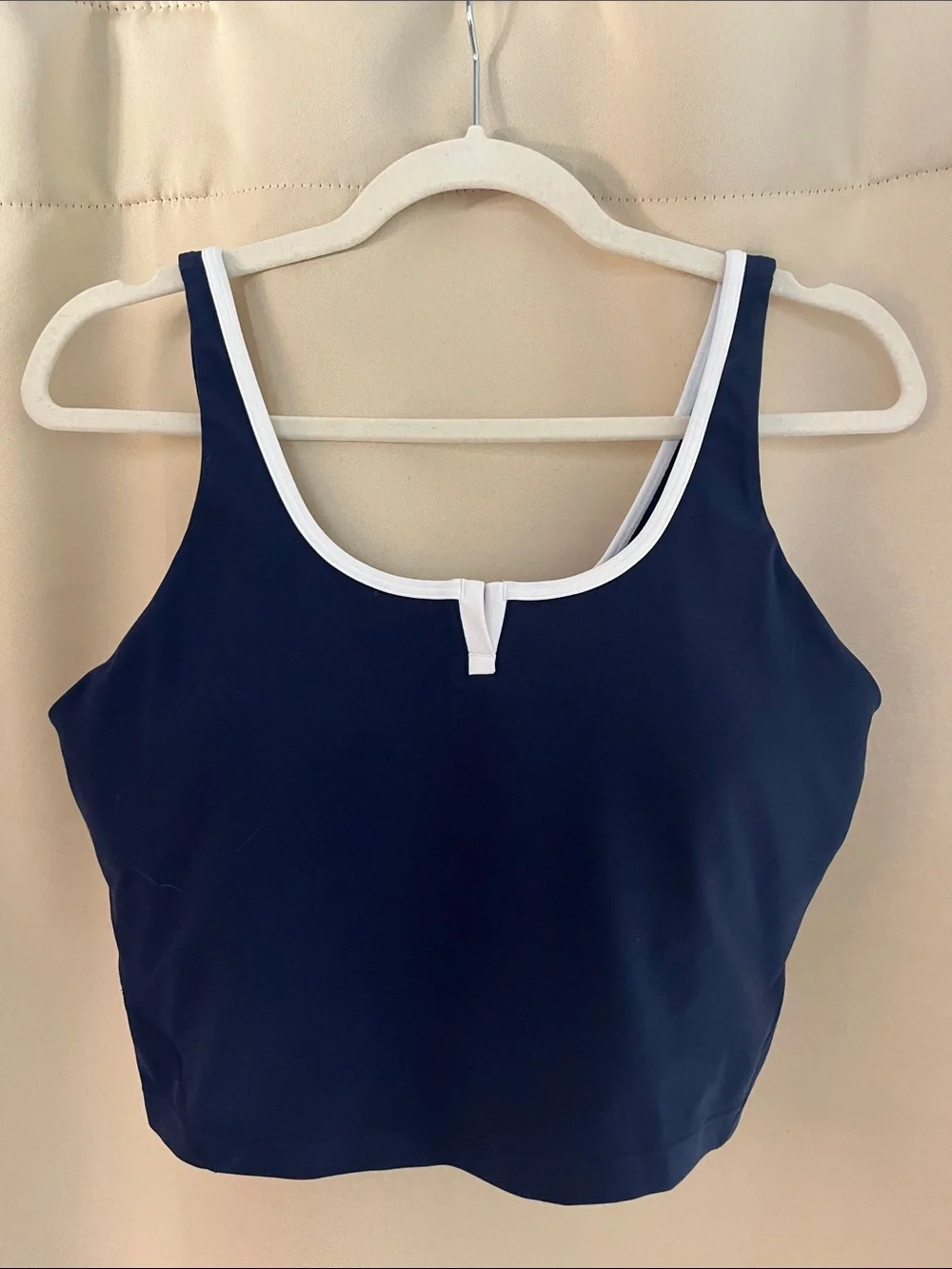 lululemon athletica Navy Crop Tank with White Trim